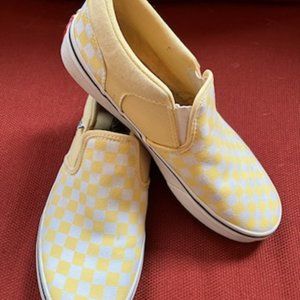 Vans Slip-On Checkerboard Skate Shoe - Yellow